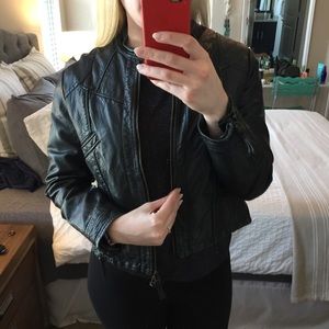 Black Leather Moto Jacket